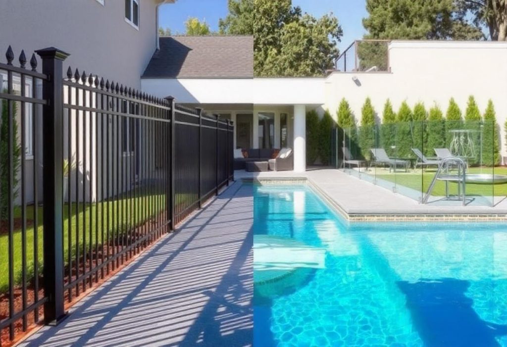 traditional vs glass pool fencing