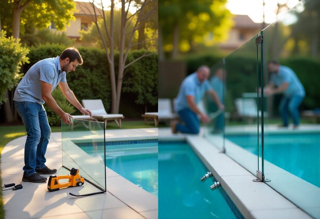 easy to install a glass pool fence