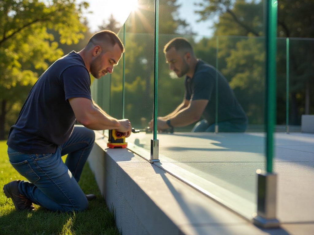 glass fencing installation