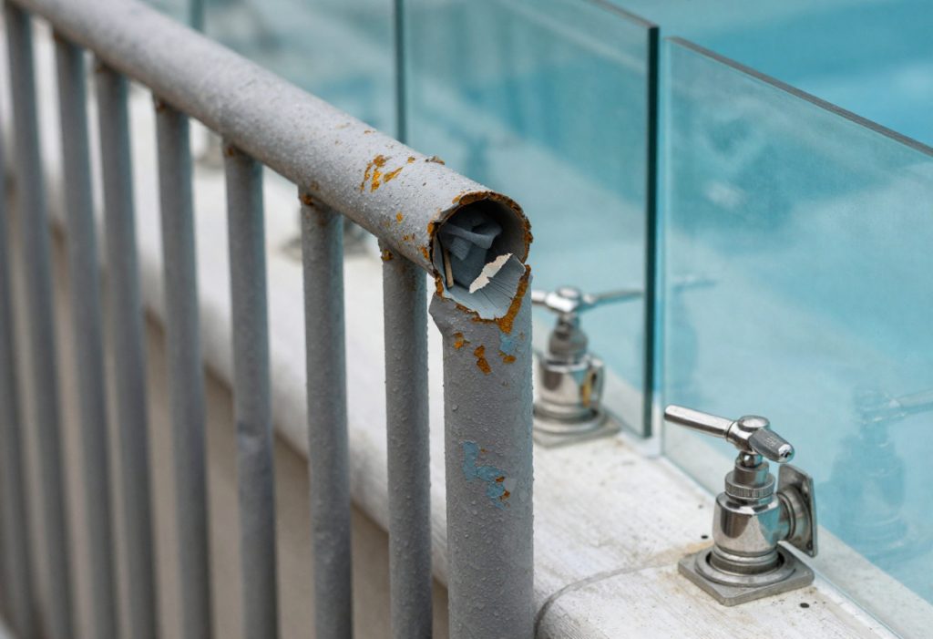 replace metal pool fence