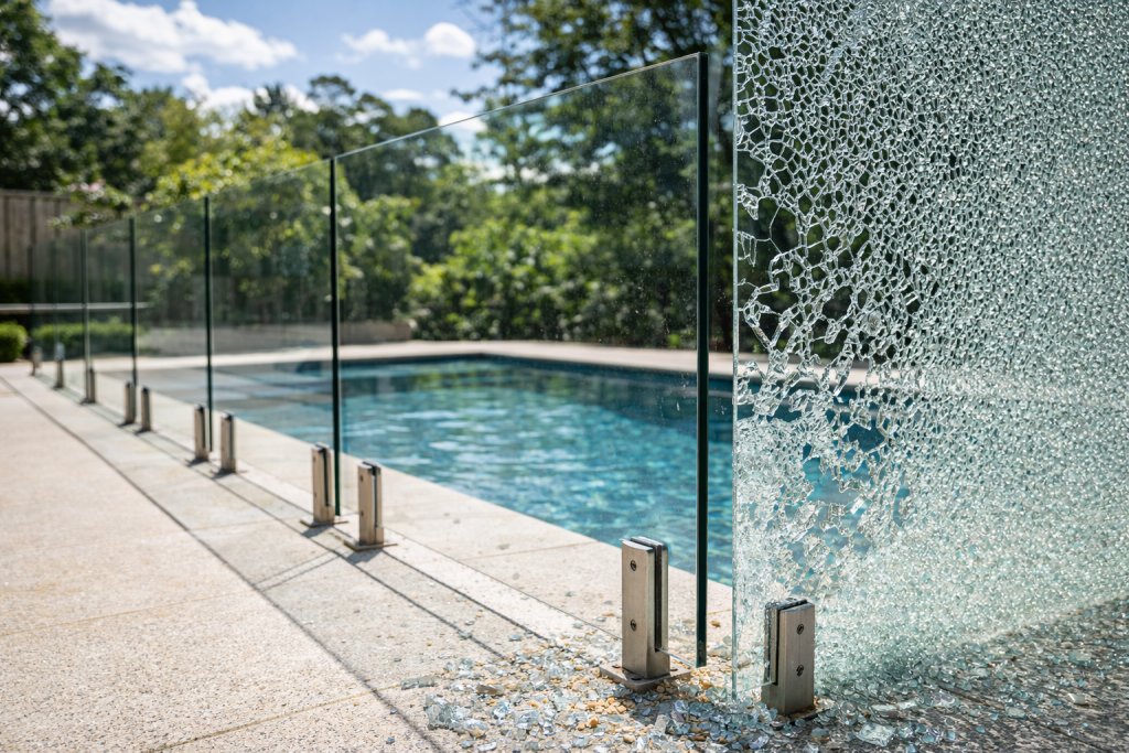 glass pool doesn't fence shatter in heat