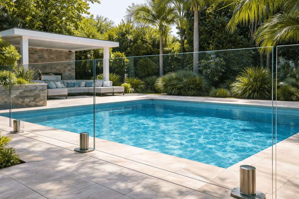 frameless glass pool fencing