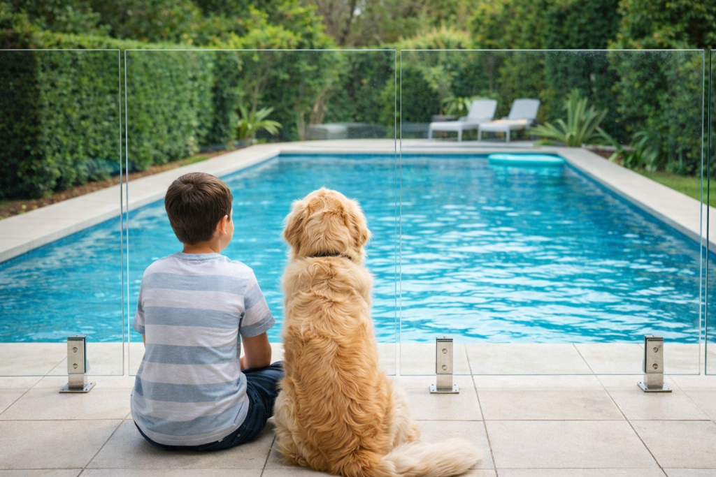 glass pool fence for children and pets