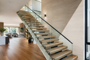 glass vs timber or metal internal stair balustrade